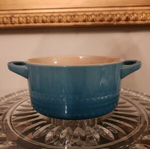 Le Creuset Mini Cocotte Stoneware Bowl | Deep Teal | 18-10 | No Lid | French Kit